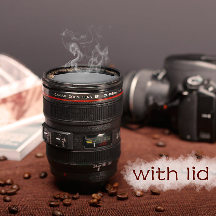 Coffee MUG With Lid - Camera Lens Style