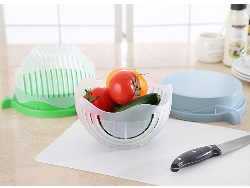 Fruit Vegetable Salad Cutting Bowl Practical Multifunctional Salad Cutter  Drain Fruit Bowls Kitchen Accessories