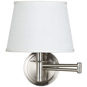 Kenroy Home Sheppard Brushed Steel Plug-In Swing Arm Wall Lamp