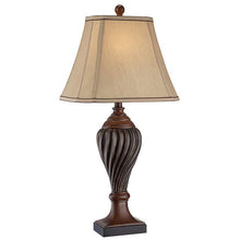 Carved Two-Tone Brown Table Lamp by Regency Hill