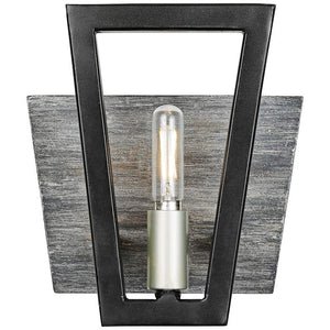 Varaluz Zag 7 3/4" High Black with Gray Wood Wall Sconce