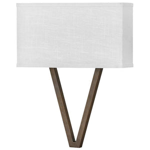 Vector 18 1/2"H Brown with Off-White Linen Shade Wall Sconce