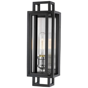 Z-Lite Titania 1 Light Wall Sconce in Black + Brushed Nickel